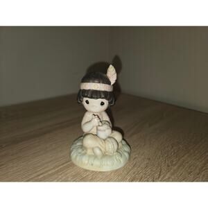 Precious Moments Figurine PM-912 "Lord Keep Me In Teepee Top Shape" 1991 4"‎